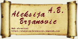 Aleksija Brzanović vizit kartica
